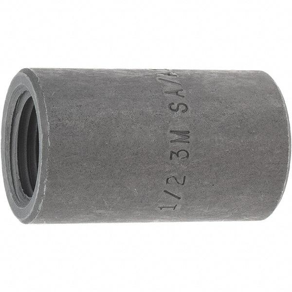 Made in USA - Size 1/2", Class 3,000, Forged Carbon Steel Black Pipe Coupling - 925 psi, Threaded End Connection - Industrial Tool & Supply
