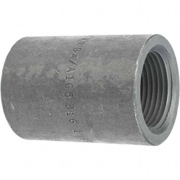 Made in USA - Size 1", Class 3,000, Forged Carbon Steel Black Pipe Coupling - 925 psi, Threaded End Connection - Industrial Tool & Supply