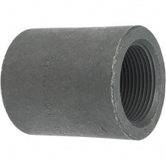 Made in USA - Size 1-1/4", Class 3,000, Forged Carbon Steel Black Pipe Coupling - 925 psi, Threaded End Connection - Industrial Tool & Supply