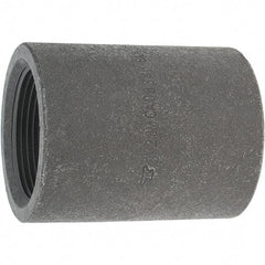 Made in USA - Size 1-1/2", Class 3,000, Forged Carbon Steel Black Pipe Coupling - 925 psi, Threaded End Connection - Industrial Tool & Supply