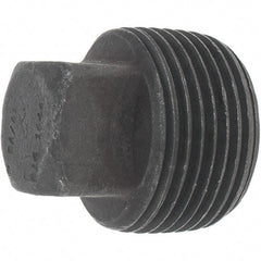 Made in USA - Size 1", Class 3,000, Forged Carbon Steel Black Pipe Square Plug - 925 psi, Threaded End Connection - Industrial Tool & Supply