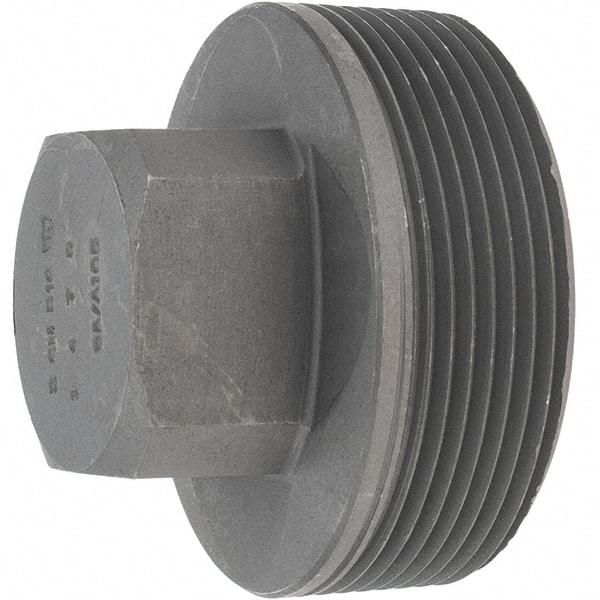 Made in USA - Size 2", Class 3,000, Forged Carbon Steel Black Pipe Square Plug - 925 psi, Threaded End Connection - Industrial Tool & Supply
