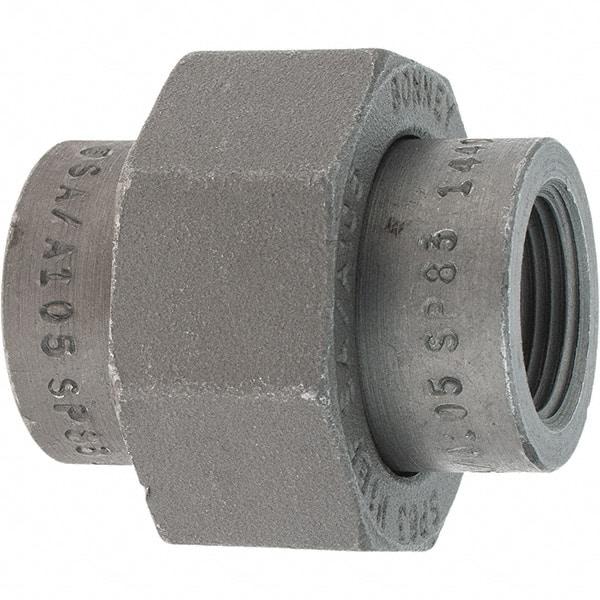 Made in USA - Size 3/4", Class 3,000, Forged Carbon Steel Black Pipe Union - 925 psi, Threaded End Connection - Industrial Tool & Supply