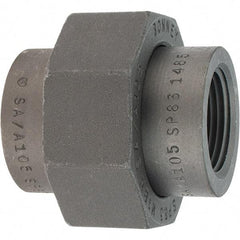 Made in USA - Size 1", Class 3,000, Forged Carbon Steel Black Pipe Union - 925 psi, Threaded End Connection - Industrial Tool & Supply