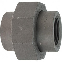 Made in USA - Size 1-1/4", Class 3,000, Forged Carbon Steel Black Pipe Union - 925 psi, Threaded End Connection - Industrial Tool & Supply