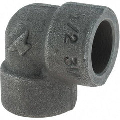 Made in USA - Size 1/2", Class 3,000, Forged Carbon Steel Black Pipe 90° Elbow - 925 psi, Socket Weld End Connection - Industrial Tool & Supply
