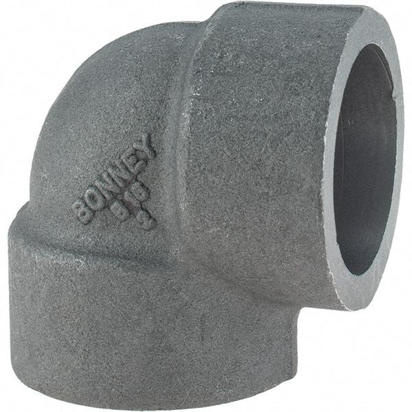 Made in USA - Size 1-1/4", Class 3,000, Forged Carbon Steel Black Pipe 90° Elbow - 925 psi, Socket Weld End Connection - Industrial Tool & Supply