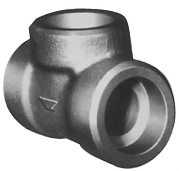 Made in USA - Size 2-1/2", Class 3,000, Forged Carbon Steel Black Pipe Tee - 3,000 psi, Socket Weld End Connection - Industrial Tool & Supply