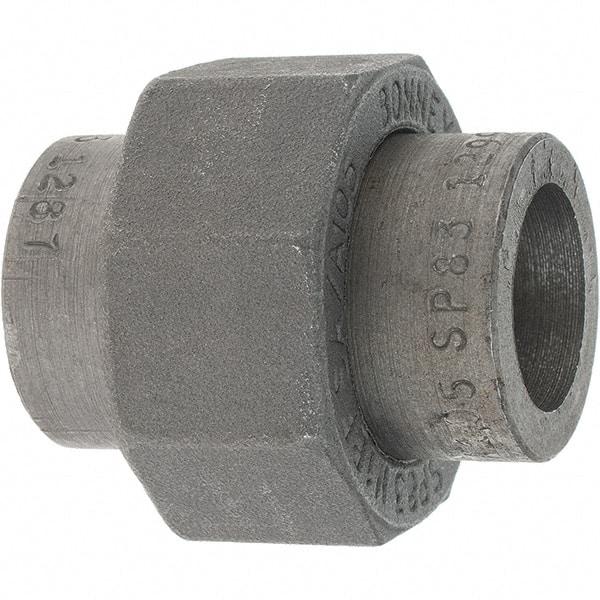 Made in USA - Size 1/2", Class 3,000, Forged Carbon Steel Black Pipe Union - 925 psi, Socket Weld End Connection - Industrial Tool & Supply