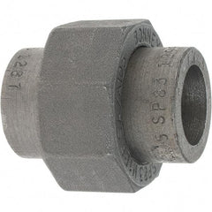 Made in USA - Size 1/2", Class 3,000, Forged Carbon Steel Black Pipe Union - 925 psi, Socket Weld End Connection - Industrial Tool & Supply
