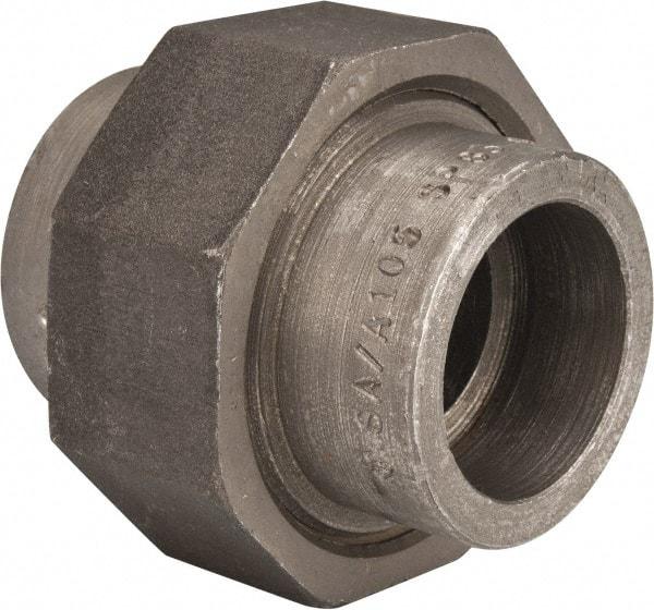 Made in USA - Size 1", Class 3,000, Forged Carbon Steel Black Pipe Union - 925 psi, Socket Weld End Connection - Industrial Tool & Supply