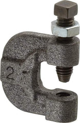 Made in USA - 3/4" Max Flange Thickness, 3/8" Rod C-Clamp with Locknut - 400 Lb Capacity, Ductile Iron - Industrial Tool & Supply