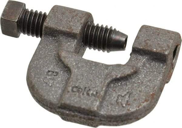 Made in USA - 3/4" Max Flange Thickness, 3/8" Rod C-Clamp - 400 Lb Capacity, Ductile Iron - Industrial Tool & Supply