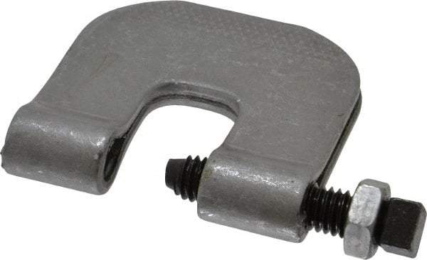 Made in USA - 3/4" Max Flange Thickness, 3/8" Rod C-Clamp with Locknut - 230 Lb Capacity, Carbon Steel - Industrial Tool & Supply