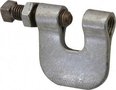 Made in USA - 3/4" Max Flange Thickness, 1/2" Rod C-Clamp with Locknut - 380 Lb Capacity, Carbon Steel - Industrial Tool & Supply