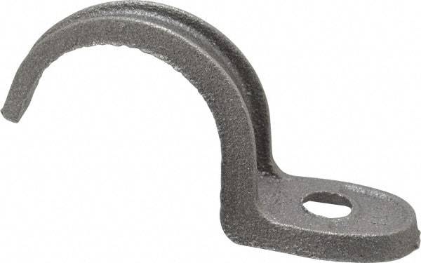Made in USA - 1-1/2" Pipe, Malleable Iron, Black Plated" Pipe or Conduit Strap - 1 Mounting Hole - Industrial Tool & Supply