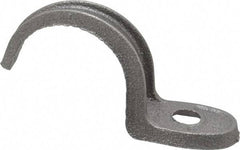Made in USA - 1-1/2" Pipe, Malleable Iron, Black Plated" Pipe or Conduit Strap - 1 Mounting Hole - Industrial Tool & Supply