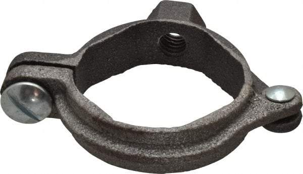 Value Collection - 1-1/4" Pipe, 3/8" Rod, Extension Split Pipe Clamp - 180 Lb Capacity, Malleable Iron - Industrial Tool & Supply