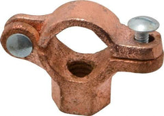 Value Collection - 1/2" Pipe, 3/8" Rod, Copper Plated Split Clamp - 180 Lb Capacity, Malleable Iron - Industrial Tool & Supply