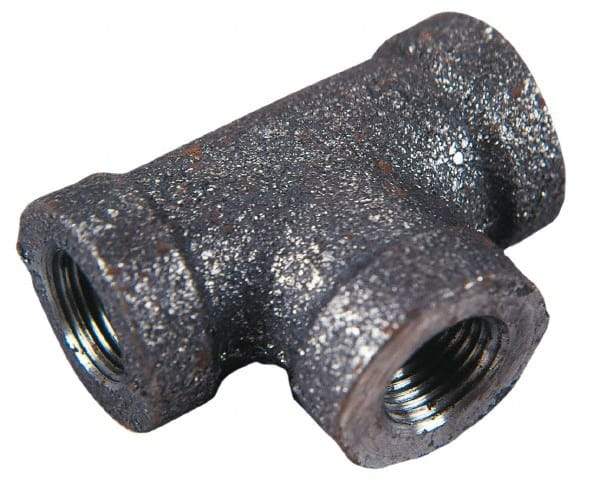 Made in USA - Class 150, 2 x 2 x 1-1/4" Galvanized Pipe Reducing Tee - Threaded, Malleable Iron - Industrial Tool & Supply