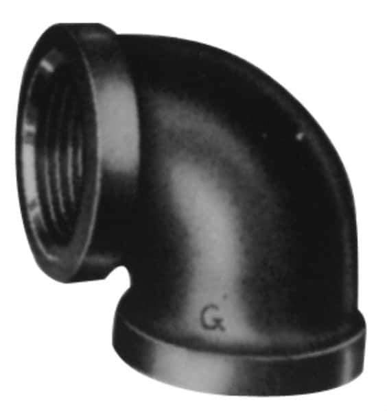 Made in USA - Size 2-1/2", Class 3,000, Forged Carbon Steel Black Pipe 90° Elbow - 3,000 psi, Threaded End Connection - Industrial Tool & Supply