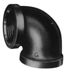 Made in USA - Size 2-1/2", Class 3,000, Forged Carbon Steel Black Pipe 90° Elbow - 3,000 psi, Threaded End Connection - Industrial Tool & Supply