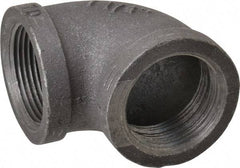 Made in USA - Size 1-1/4", Class 150, Malleable Iron Black Pipe 90° Elbow - 150 psi, Threaded End Connection - Industrial Tool & Supply