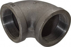 Made in USA - Size 2", Class 150, Malleable Iron Black Pipe 90° Elbow - 150 psi, Threaded End Connection - Industrial Tool & Supply