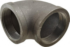 Made in USA - Size 3", Class 150, Malleable Iron Black Pipe 90° Elbow - 150 psi, Threaded End Connection - Industrial Tool & Supply