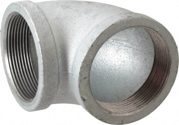 Made in USA - Class 150, 3" Galvanized Pipe 90° Elbow - Threaded, Malleable Iron - Industrial Tool & Supply
