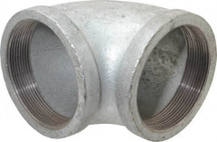 Made in USA - Class 150, 4" Galvanized Pipe 90° Elbow - Threaded, Malleable Iron - Industrial Tool & Supply