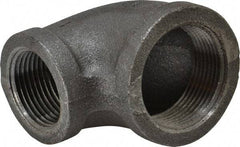 Made in USA - Size 1-1/4 x 1", Class 150, Malleable Iron Black Pipe Reducing Elbow - 150 psi, Threaded End Connection - Industrial Tool & Supply