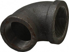 Made in USA - Size 1-1/2 x 1-1/4", Class 150, Malleable Iron Black Pipe Reducing Elbow - 150 psi, Threaded End Connection - Industrial Tool & Supply
