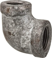 Made in USA - Class 150, 3/8 x 1/4" Galvanized Pipe Reducing Elbow - Threaded, Malleable Iron - Industrial Tool & Supply