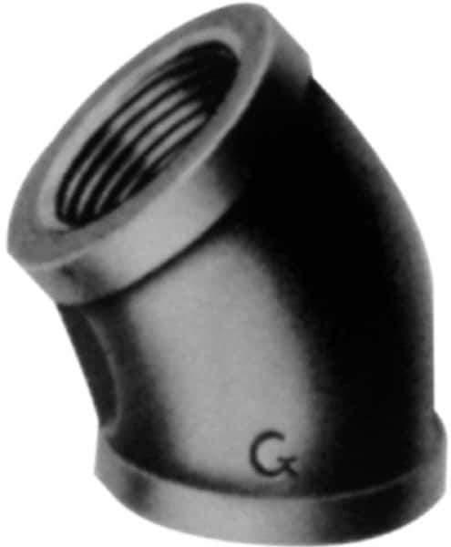 B&K Mueller - Class 150, 1-1/4" Galvanized Pipe 45° Elbow - Threaded, Malleable Iron - Industrial Tool & Supply