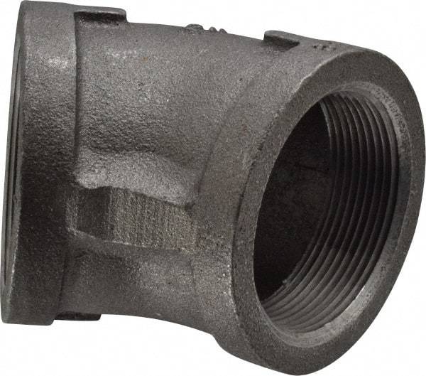 Made in USA - Size 2", Class 150, Malleable Iron Black Pipe 45° Elbow - 150 psi, Threaded End Connection - Industrial Tool & Supply