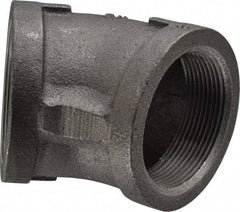 Made in USA - Size 2", Class 150, Malleable Iron Black Pipe 45° Elbow - 150 psi, Threaded End Connection - Industrial Tool & Supply