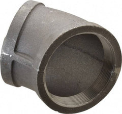 Made in USA - Size 4", Class 150, Malleable Iron Black Pipe 45° Elbow - 150 psi, Threaded End Connection - Industrial Tool & Supply