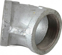 Made in USA - Class 150, 2" Galvanized Pipe 45° Elbow - Threaded, Malleable Iron - Industrial Tool & Supply