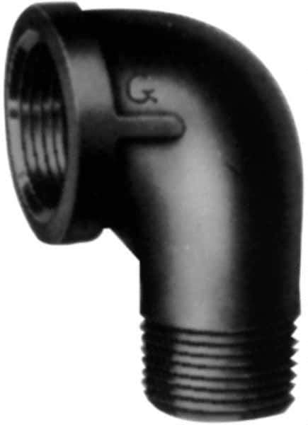 Made in USA - Class 150, 4" Galvanized Pipe 90° Street Elbow - Threaded, Malleable Iron - Industrial Tool & Supply
