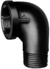 Made in USA - Class 150, 4" Galvanized Pipe 90° Street Elbow - Threaded, Malleable Iron - Industrial Tool & Supply