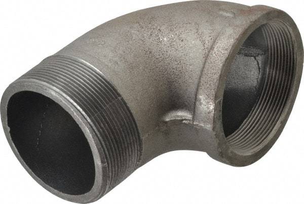 Made in USA - Size 4", Class 150, Malleable Iron Black Pipe 90° Street Elbow - 150 psi, Threaded End Connection - Industrial Tool & Supply