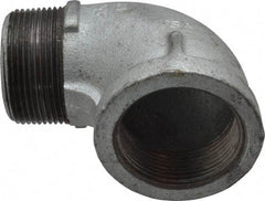 Made in USA - Class 150, 1-1/2" Galvanized Pipe 90° Street Elbow - Threaded, Malleable Iron - Industrial Tool & Supply