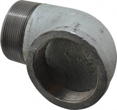 Made in USA - Class 150, 3" Galvanized Pipe 90° Street Elbow - Threaded, Malleable Iron - Industrial Tool & Supply