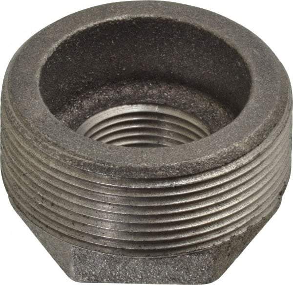 Made in USA - Size 2 x 1", Class 150, Malleable Iron Black Pipe Hex Bushing - 150 psi, Threaded End Connection - Industrial Tool & Supply