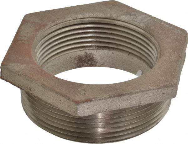 Made in USA - Size 3 x 2-1/2", Class 150, Cast Iron Black Pipe Hex Bushing - 150 psi, Threaded End Connection - Industrial Tool & Supply