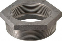 Made in USA - Size 4 x 3", Class 150, Malleable Iron Black Pipe Hex Bushing - 150 psi, Threaded End Connection - Industrial Tool & Supply