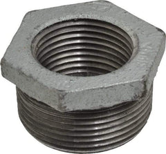 Made in USA - Class 150, 1-1/4 x 1" Galvanized Pipe Hex Bushing - Threaded, Malleable Iron - Industrial Tool & Supply