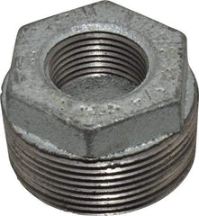Made in USA - Class 150, 1-1/2 x 3/4" Galvanized Pipe Hex Bushing - Threaded, Malleable Iron - Industrial Tool & Supply