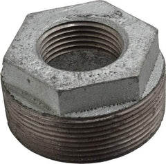 Made in USA - Class 150, 2 x 1" Galvanized Pipe Hex Bushing - Threaded, Malleable Iron - Industrial Tool & Supply
